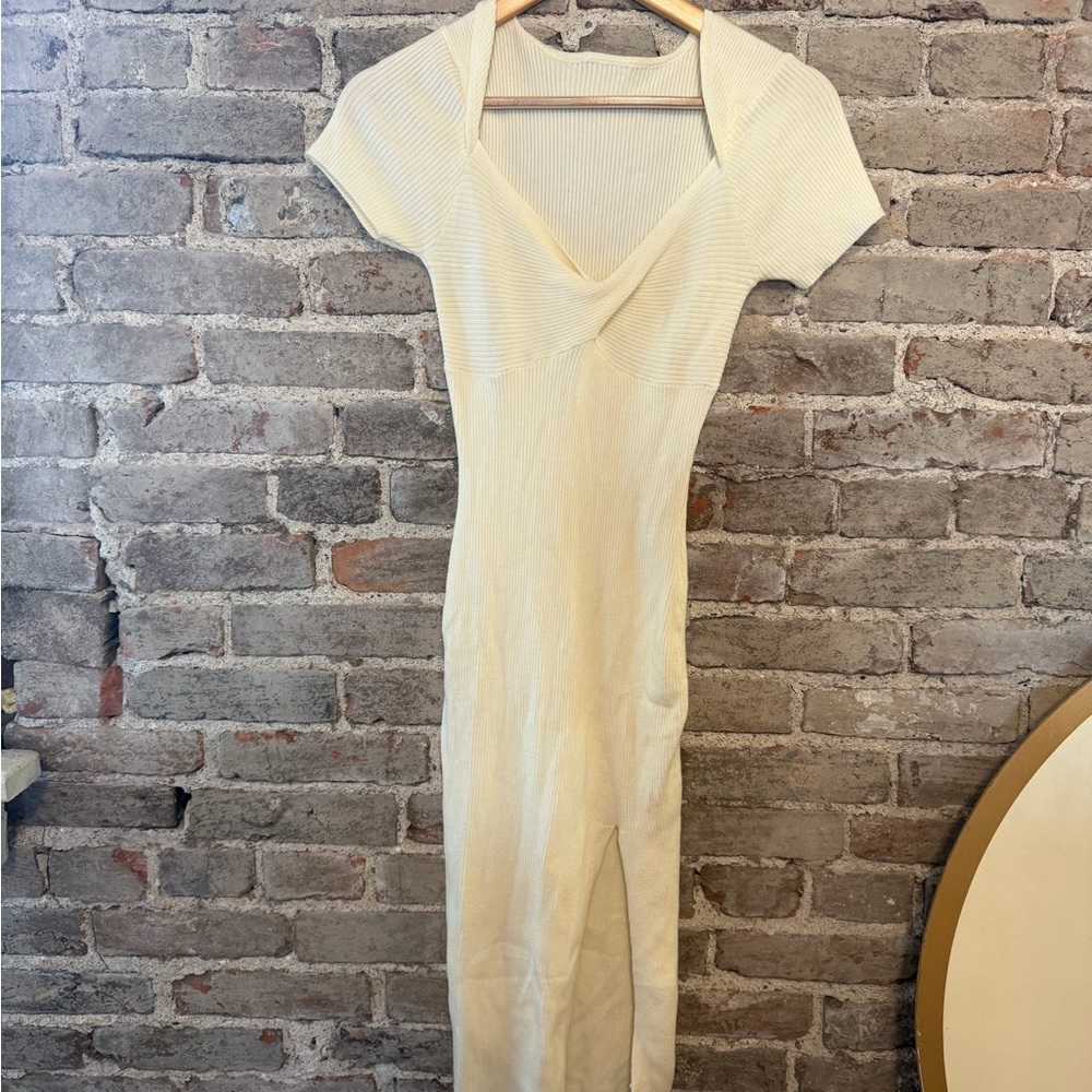 Commense Cream Midi Dress